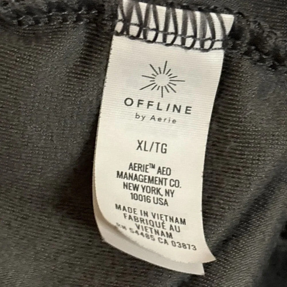 OFFLINE by Aerie Velour Cropped Hoodie Women's Size XL Gray Long Sleeve Pullover - Picture 15 of 16